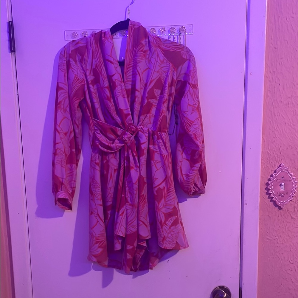 Fate Pink Floral Long Sleeve Dress